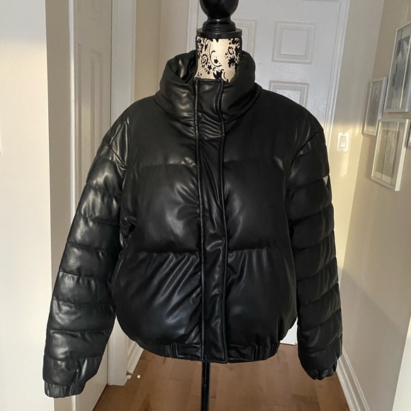 Guess Faux Leather Bomber Jacket - Picture 1 of 5
